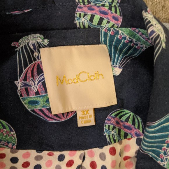 ModCloth Blue Hot Air Balloon Cropped Blazer - Picture 3 of 5